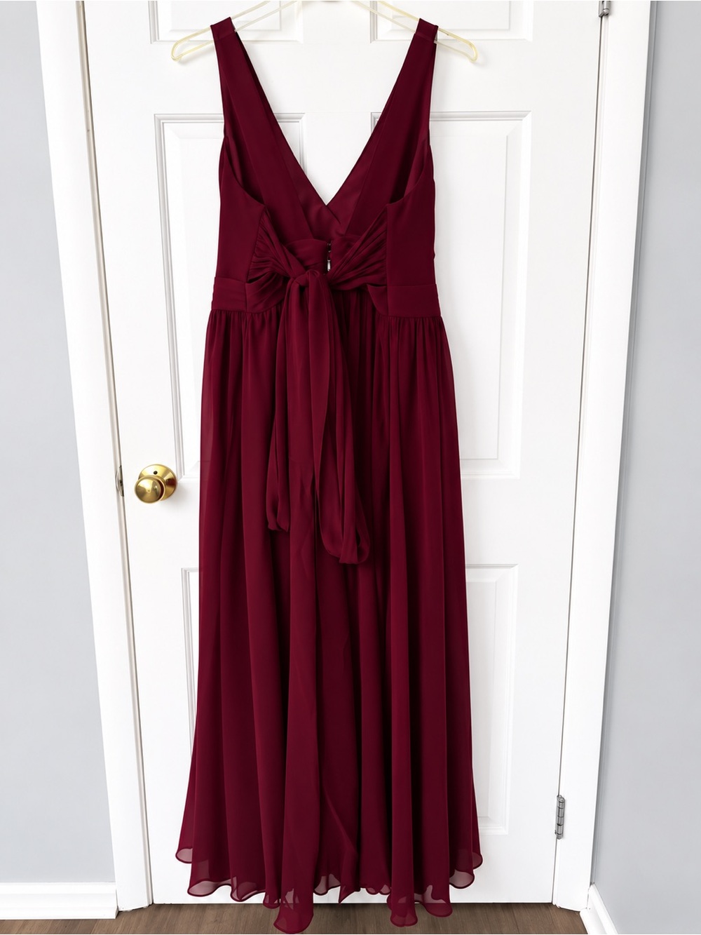 Azazie Kora Cabernet V-Neck Bridesmaid Dress ALTERED - Picture 4 of 7